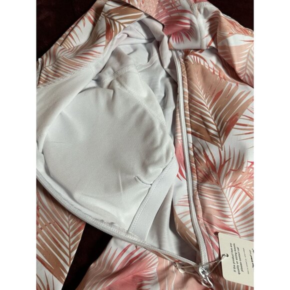 Women M Long Sleeve Rash Guard SwimDress Thumb Holes zippered with skirt/shorts - Picture 10 of 14